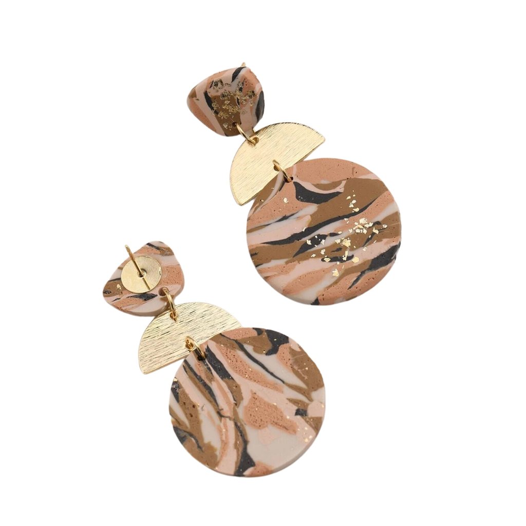 Good Vibes Only Geometric Womens Fashion Earrings Pink Gold Brown Boho Chic 16$